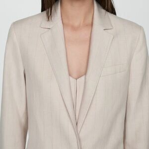 Mango Pinstripe Blazer and Coordinating Top